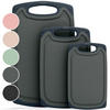 SCHNEIDEBRETT 3er Set Dunkelgrau - Dunkelgrau, Kunststoff (25/0.75cm) - Blumtal