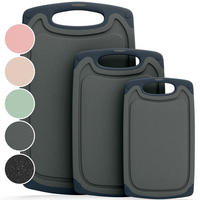 SCHNEIDEBRETT 3er Set Dunkelgrau - Dunkelgrau, Kunststoff (25/0.75cm) - Blumtal
