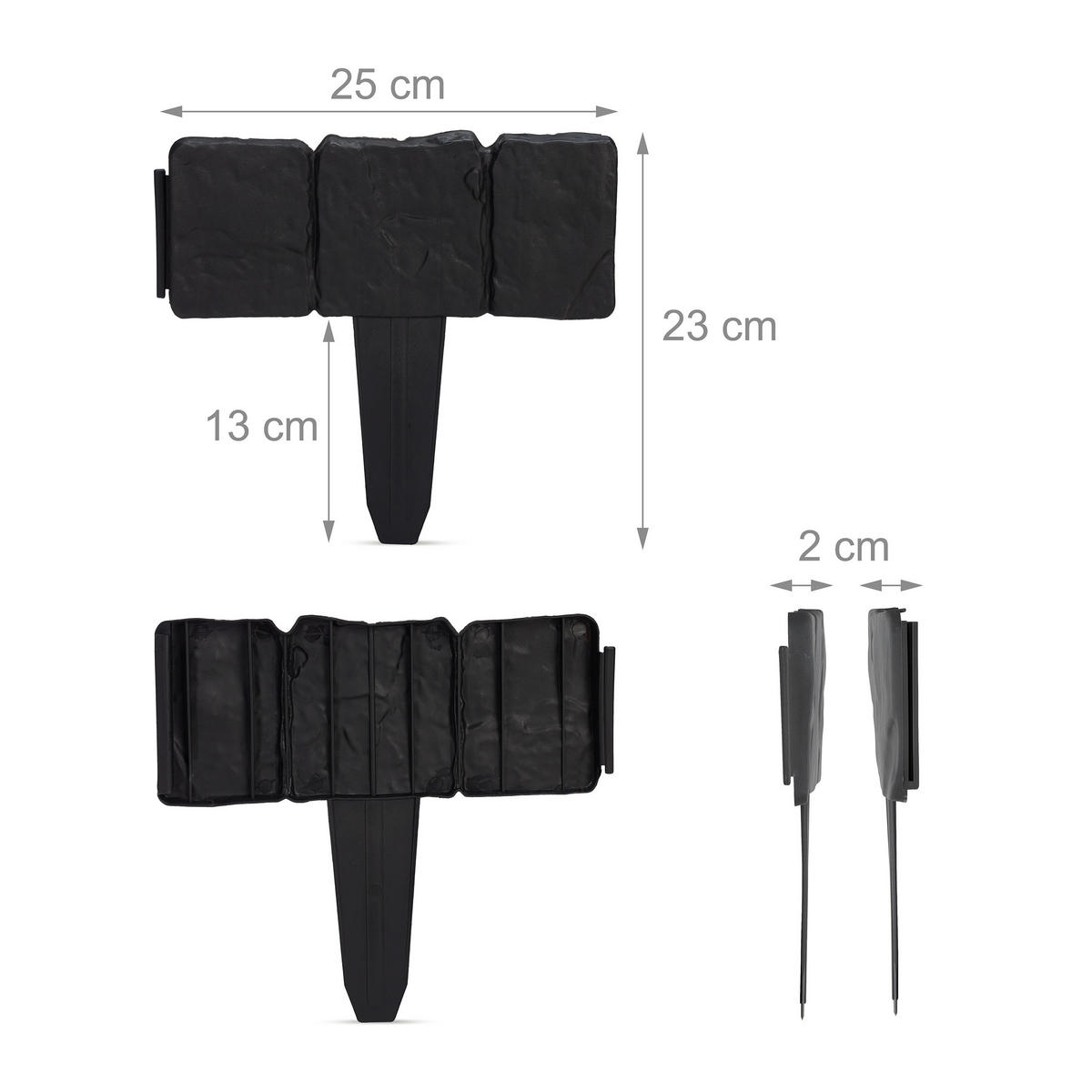 10xBEETZAUN - Schwarz, Kunststoff (25/23/2cm) - Relaxdays