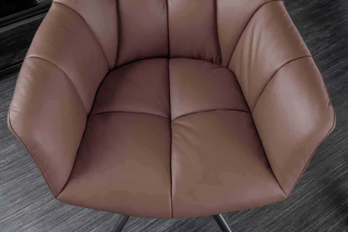 STUHL PAPILLON Echtleder Braun 85 cm - Schwarz, Leder/Metall (65/83/66cm) - riess-ambiente