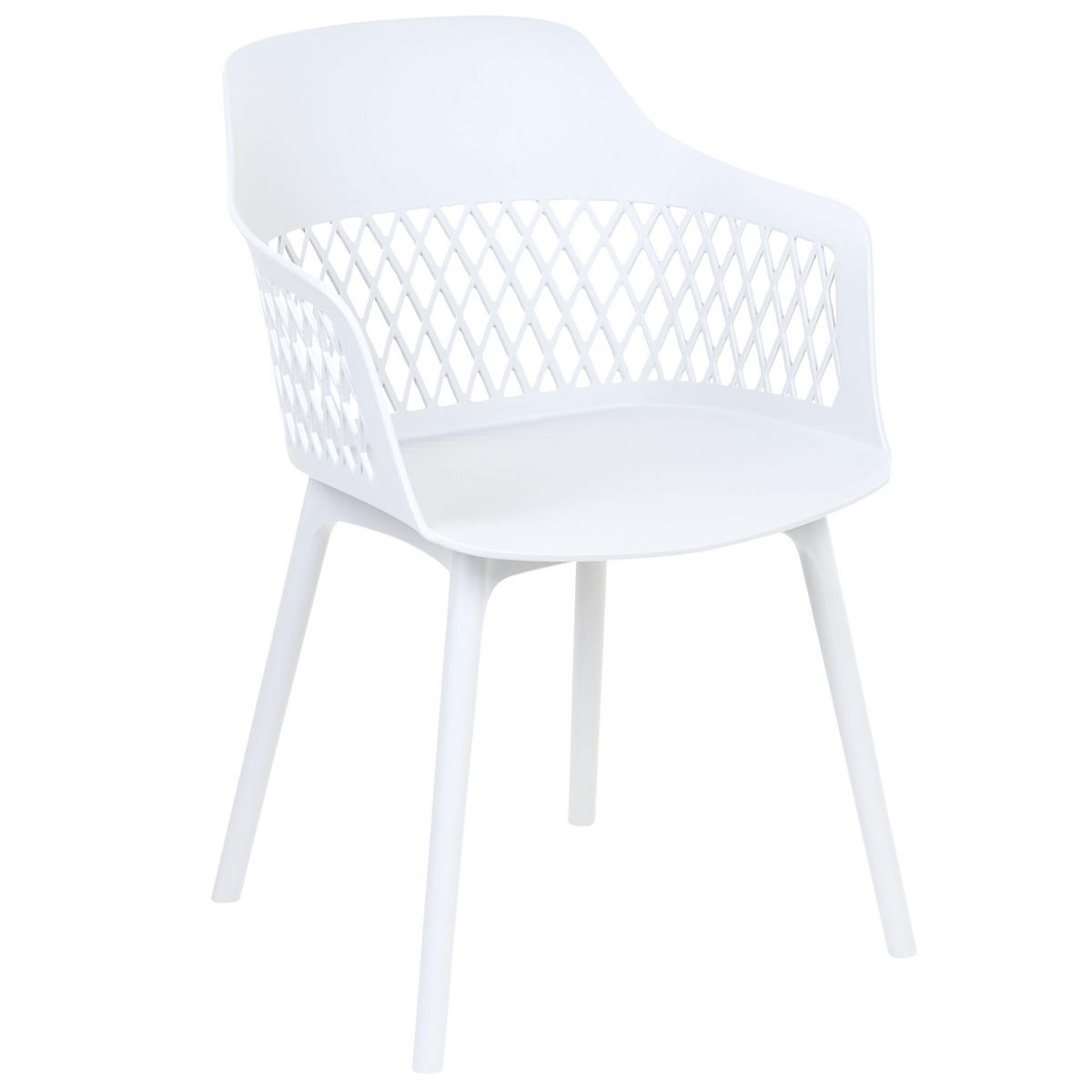 ESSZIMMERSTUHL 2er-Set Kunststoff Weiß Almira - Weiß, Kunststoff (54/84/50cm) - Beliani