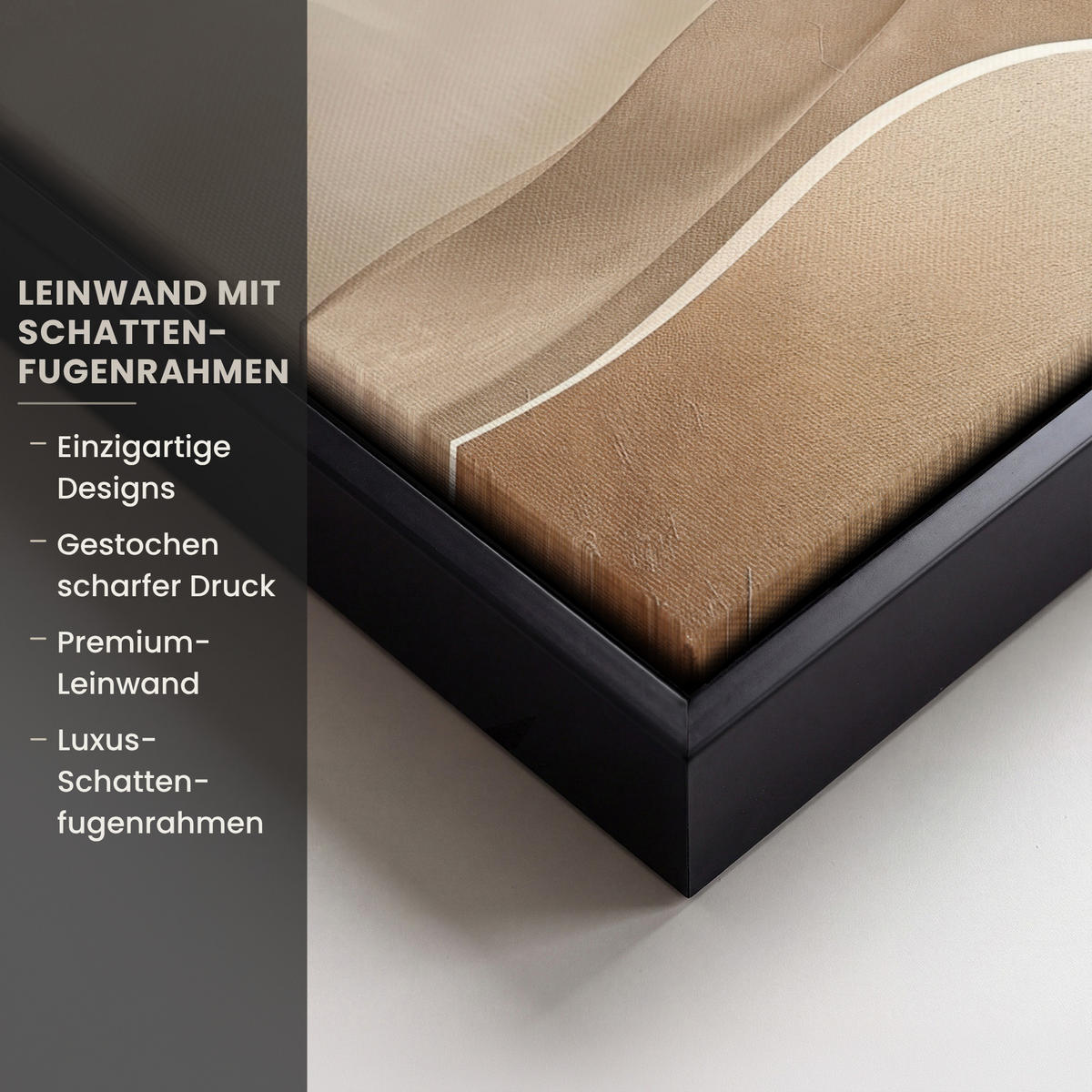 LEINWAND Bilder mit Rahmen - Beige - Natur - Abstrakt - Modern - 30x20 - Beige, Textil (30/20cm) - MuchoWow