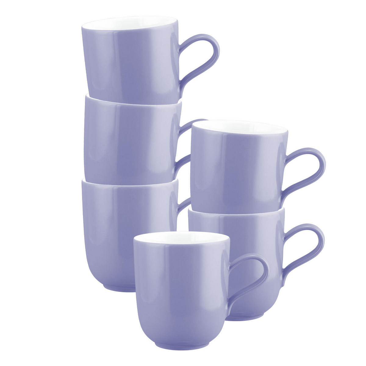 HENKELBECHER Liberty Pure Colors Grape Purple 400 ml 6er Set - Lila, Keramik (0.4L) - Seltmann Weiden