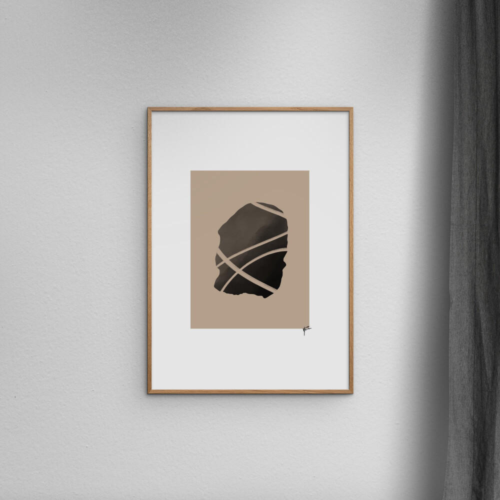 POSTER mit Rahmen N. Atelier - Noir Signifie - Eichefarben/Schwarz, Holz/Papier (70/100cm) - Poster&Frame