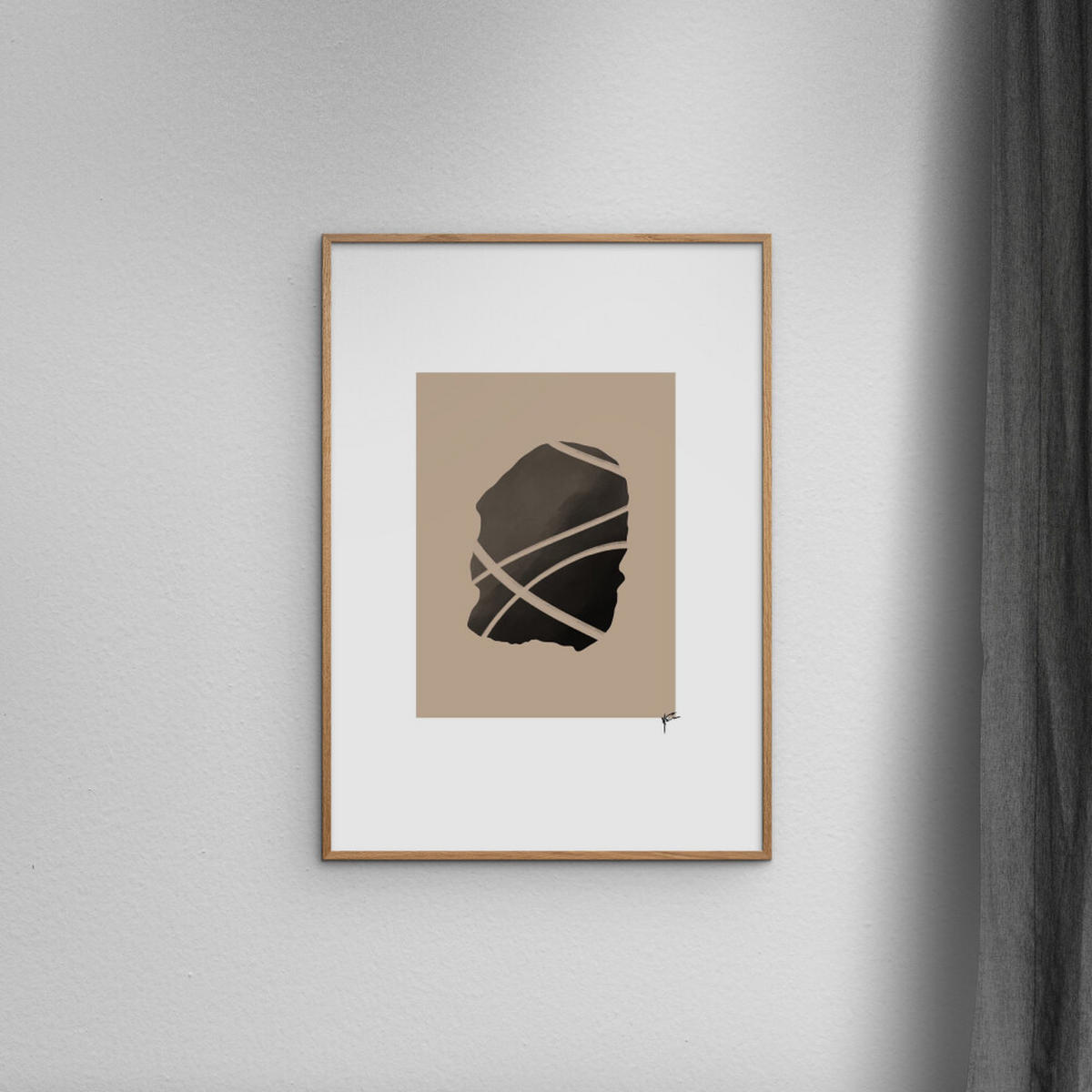 POSTER mit Rahmen N. Atelier - Noir Signifie - Eichefarben/Schwarz, Holz/Papier (70/100cm) - Poster&Frame