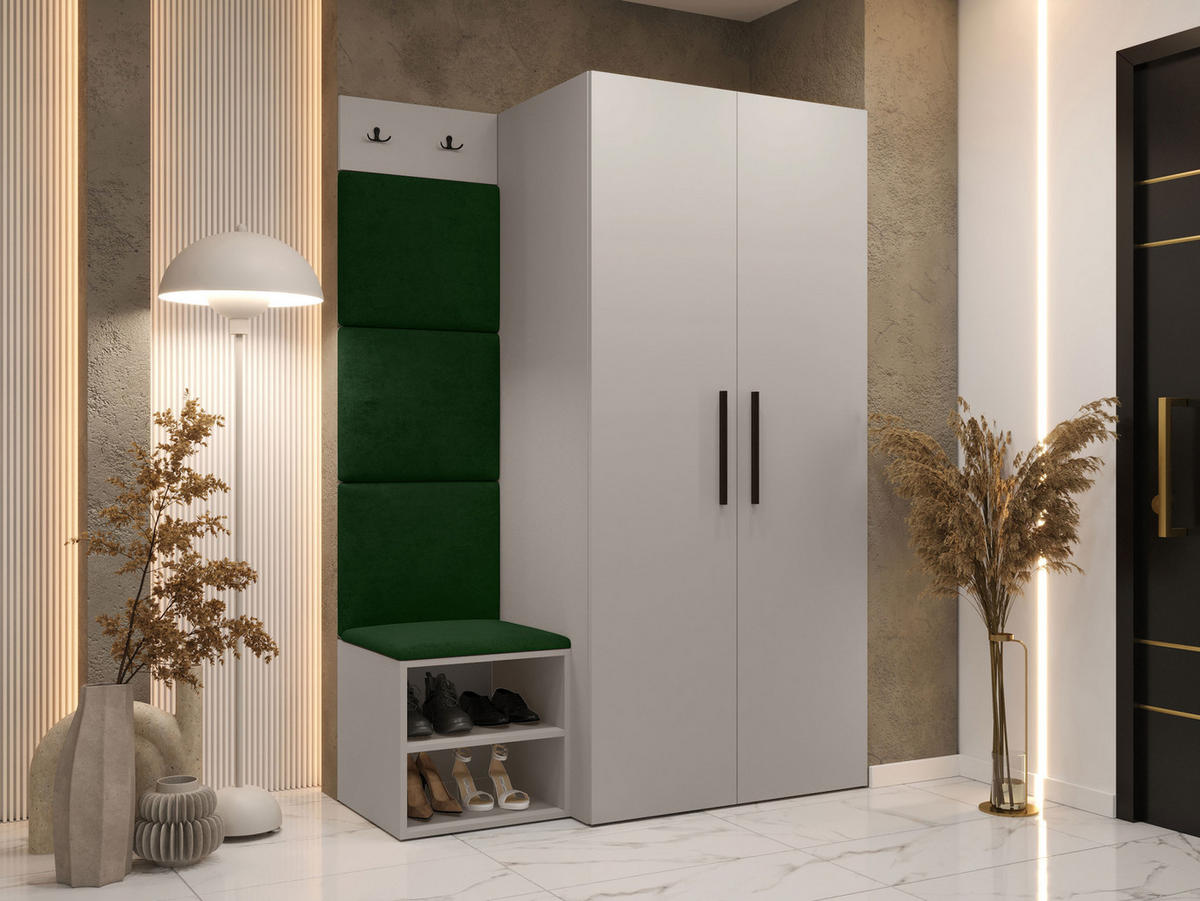 MOBILIER PENTRU HOL Medi IV - cașmir/verde, material plastic/compozit lemnos (80/191/50cm) - MIRJAN24