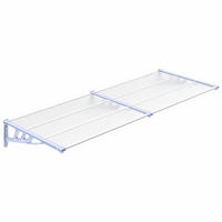 TÜRVORDACH Grau und Transparent 239x90 cm Polycarbonat - Transparent, Textil (90/27.5/239cm) - furnicato