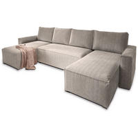 ROHOVÁ SEDAČKA ASPRA béžová - šedá/béžová, dřevo/textil (295/140cm) - MASSENO