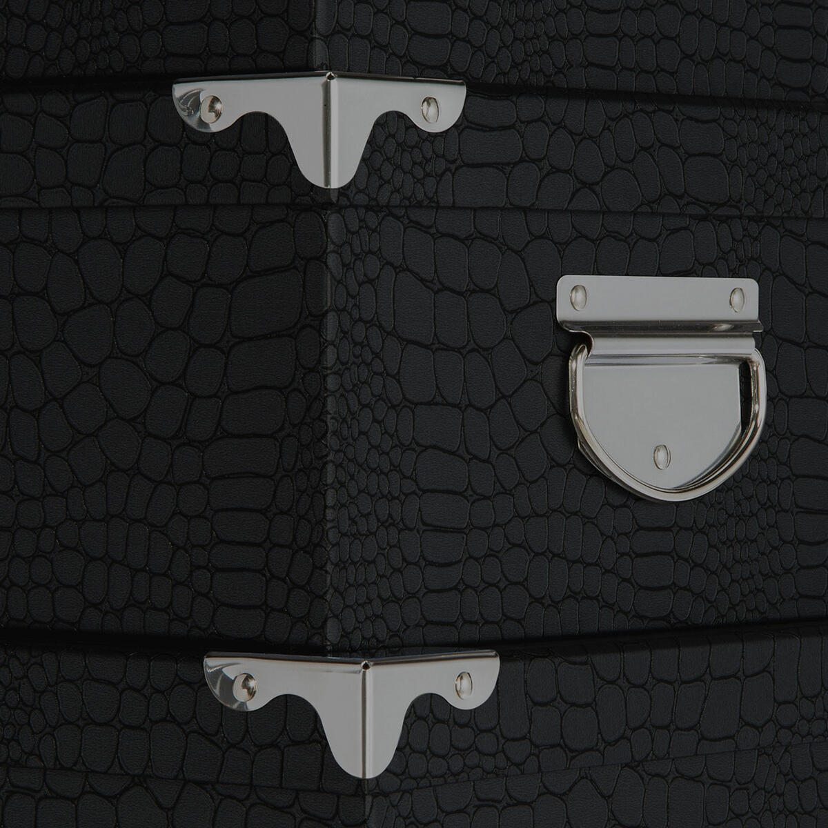 AUFBEWAHRUNGSBOXEN Set 6-tlg., Kroko-Textur, Pappe, Metall, Grau - Grau, Papier (33.5/16/48cm) - 5five Simply Smart