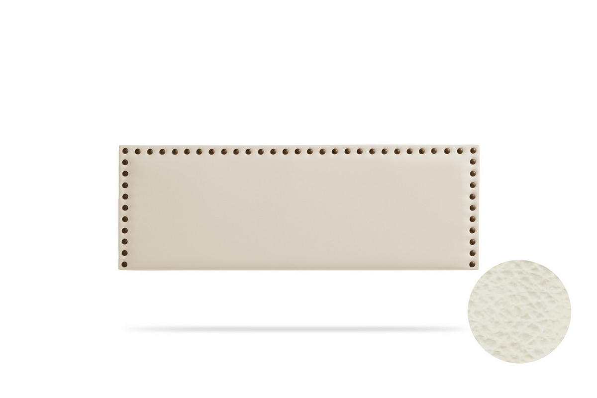 Kopfteil gepolstert MODENA Kunstleder 90x55x8 cm - Eierschale - Moonia - Birkefarben, Holz (90/8/55cm)