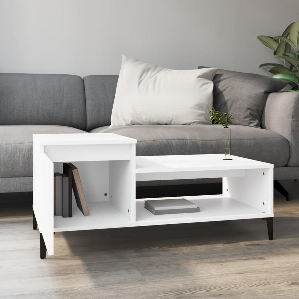 COUCHTISCH Weiß 100x50x45 cm Holzwerkstoff - Weiß, Holzwerkstoff (100/50/45cm) - furnicato