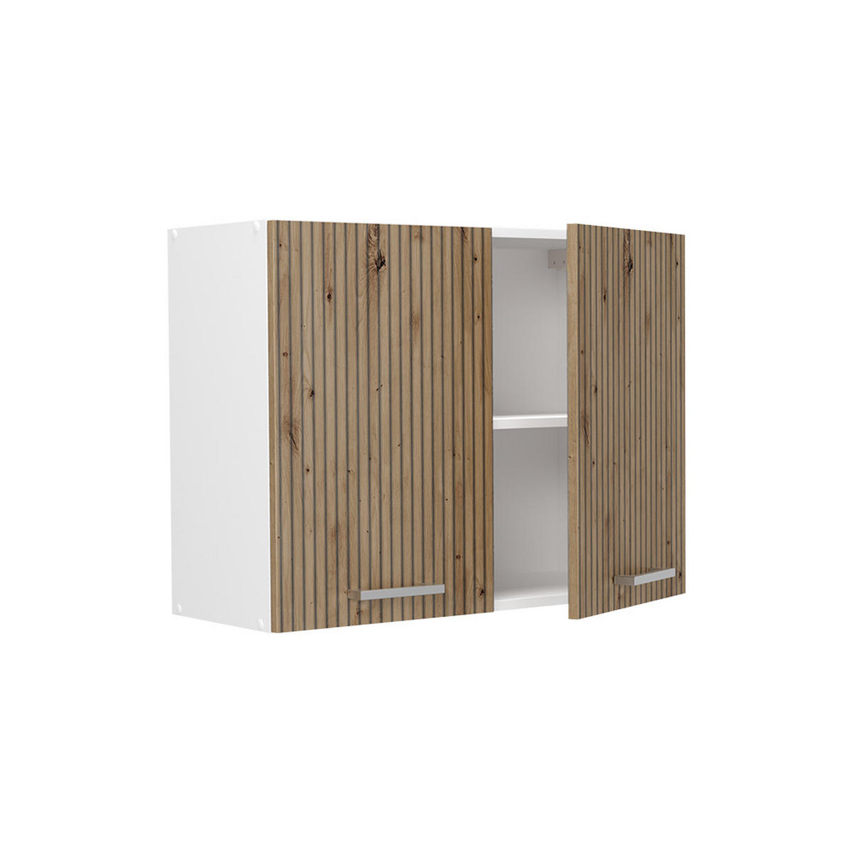 KÜCHENGLASSCHRANK R-Line, Artisan-Eiche/Weiß, 80 cm - Weiß/Eiche Artisan, Holzwerkstoff (80/310/31cm) - Vicco
