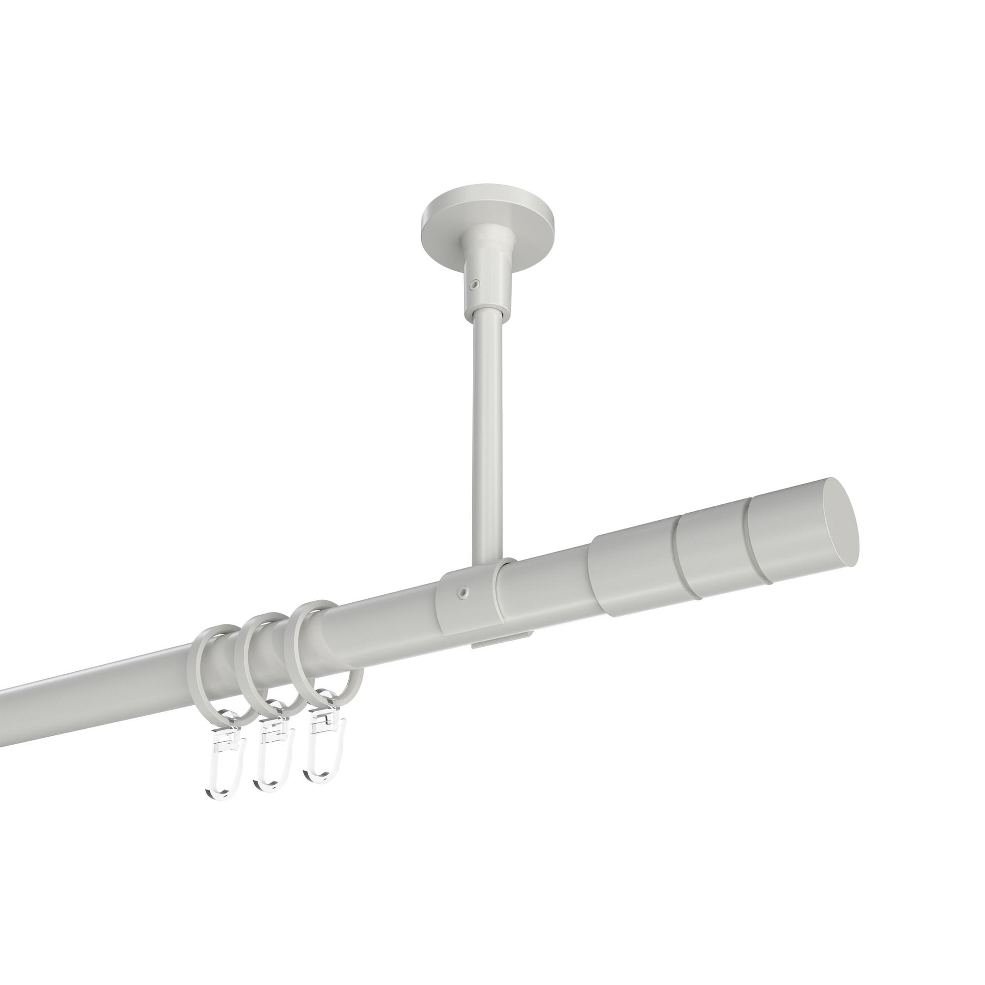 GARDINENSTANGEN-SET Sonette Elanto 100 cm, 1-läufig, 20 mm Ø Weiß - Weiß, Metall (100cm) - INTERDECO
