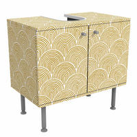 WASCHBECKENUNTERSCHRANK Boho Bogen Muster Gelb 60/55/35 cm - Gelb, Holzwerkstoff (60/55/35cm) - Bilderwelten