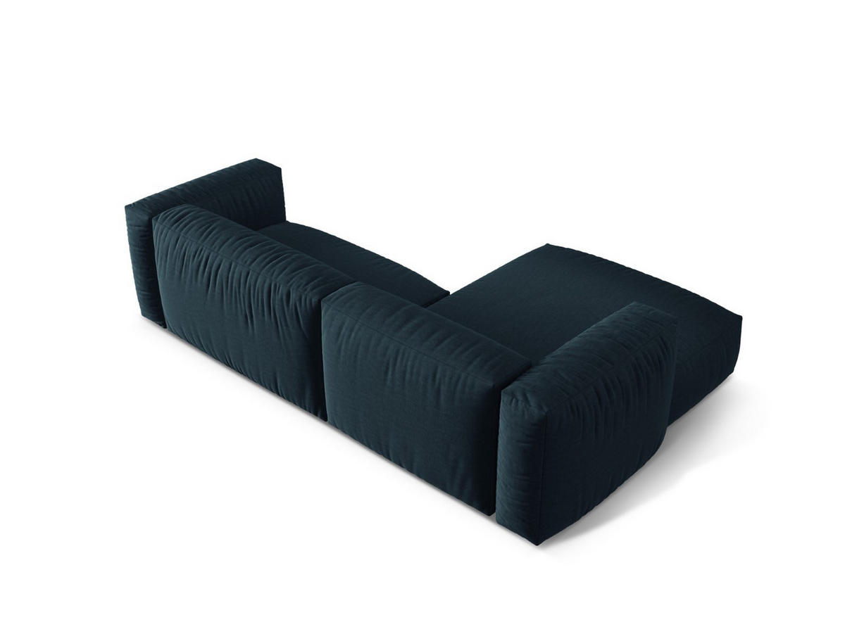 ECKSOFA modular links Martina aus strukturiertem Stoff jeansblau 2 Sitzplätze - Blau, Textil (176/283cm) - Micadoni