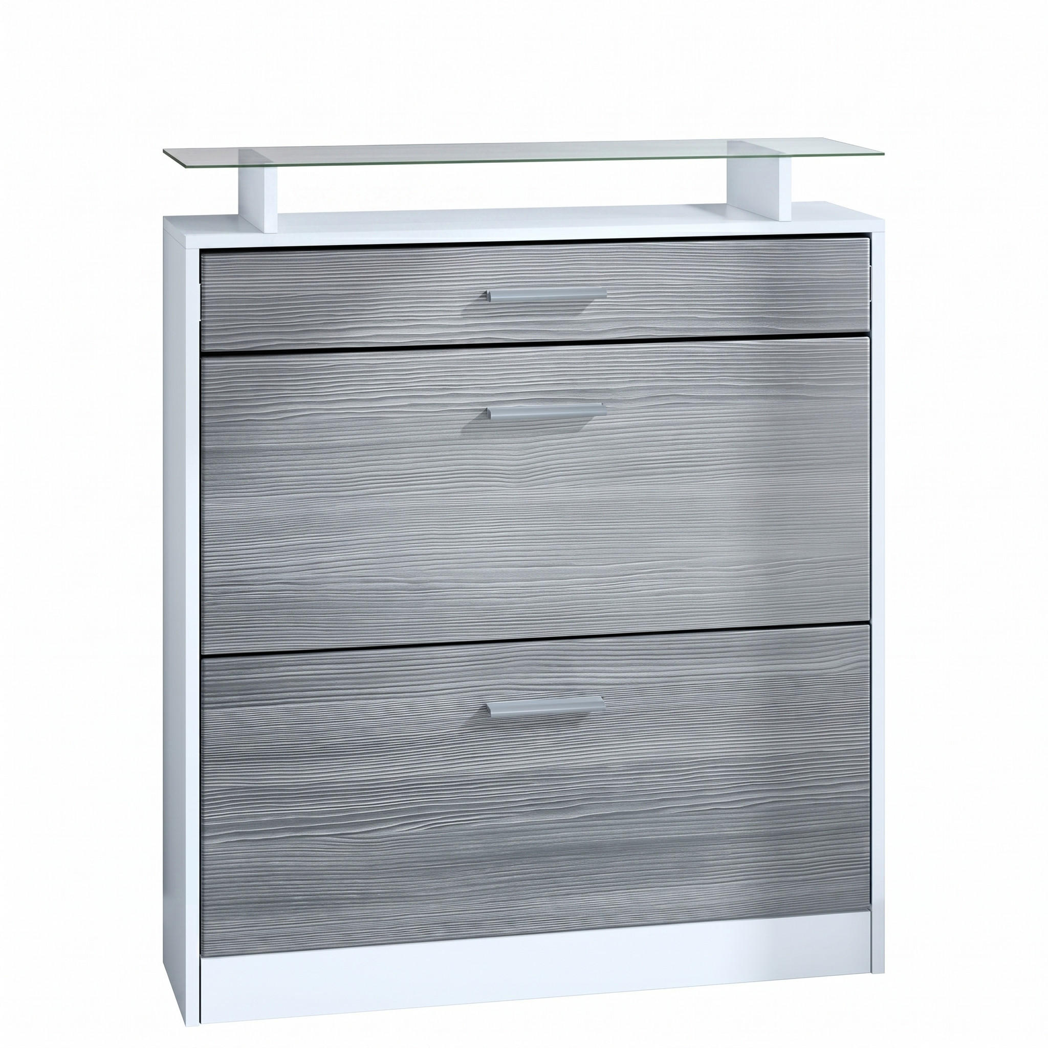 SCHUHSCHRANK Loret Front in Avola-Anthrazit - Anthrazit, Holzwerkstoff (89/104/23cm) - Vladon