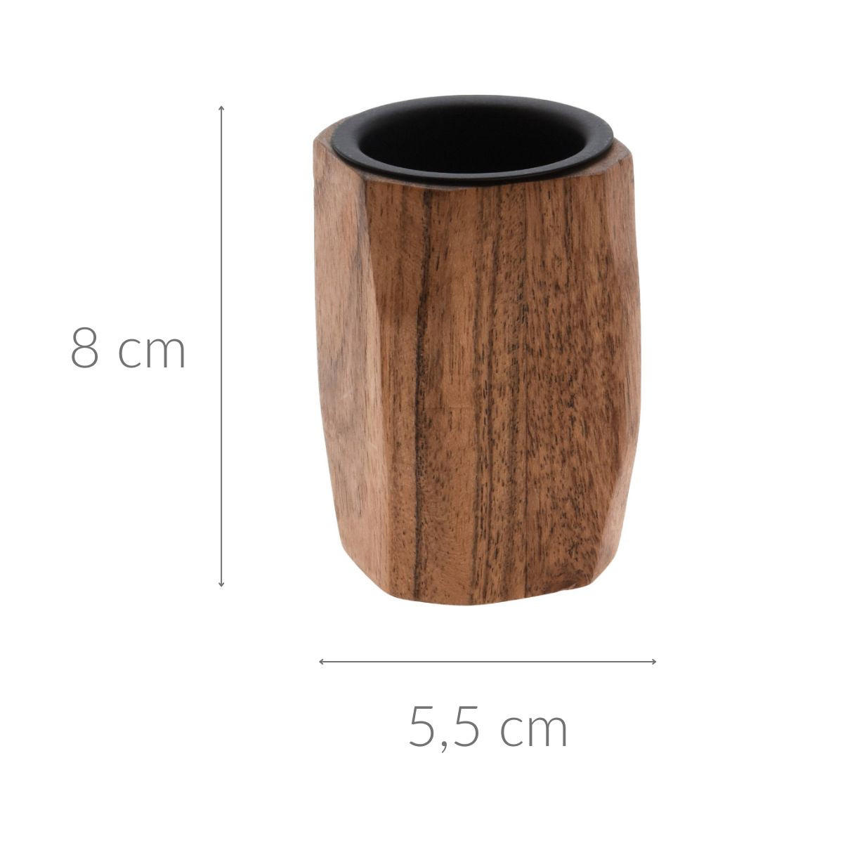 TEELICHTHALTER Akazienholz 8 cm - Braun, Holz (5.5/8.3cm) - Home Styling Collection