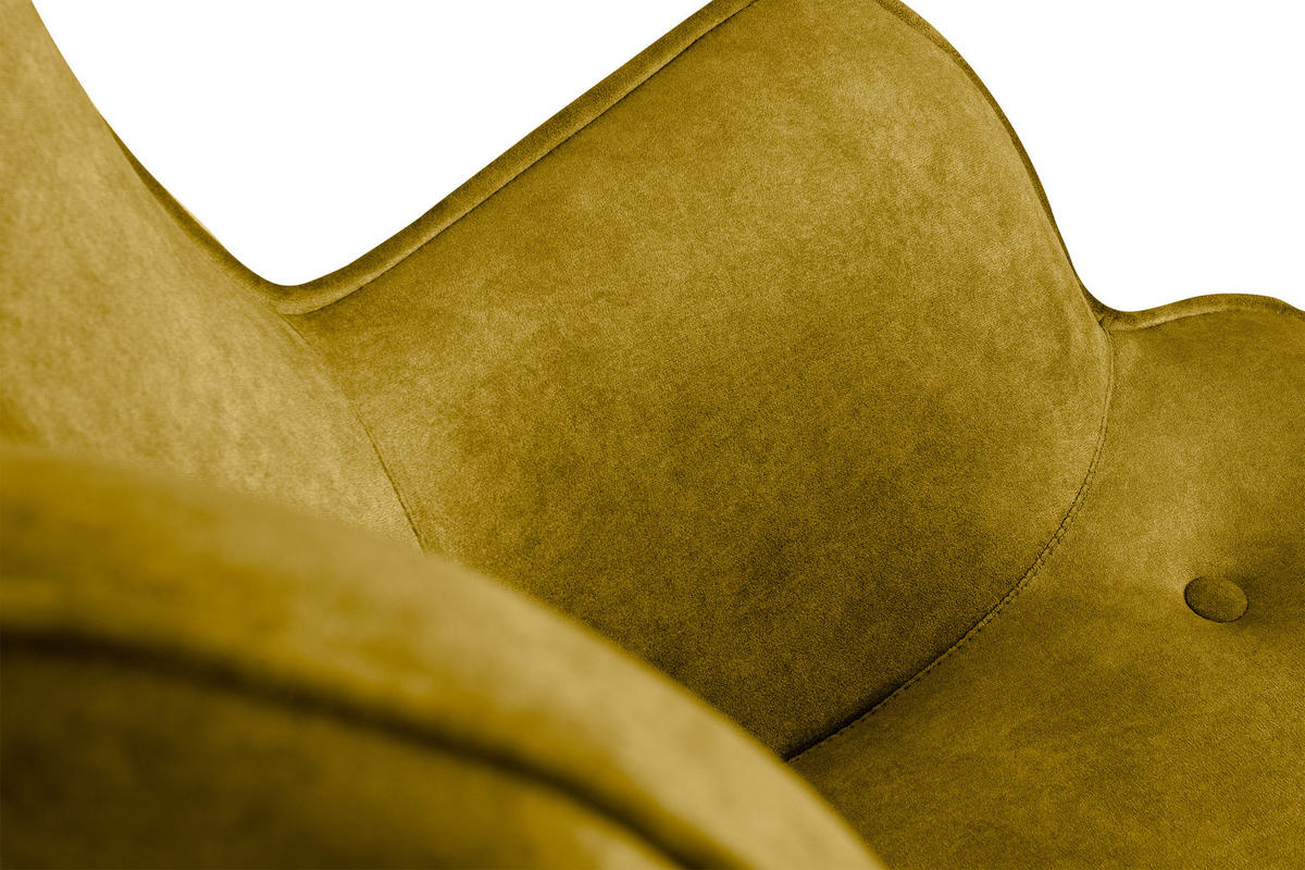 SESSEL GLORI mit Armlehnen, Gelb - Gelb/Schwarz, Holz/Textil (78/94/88cm) - KONSIMO®