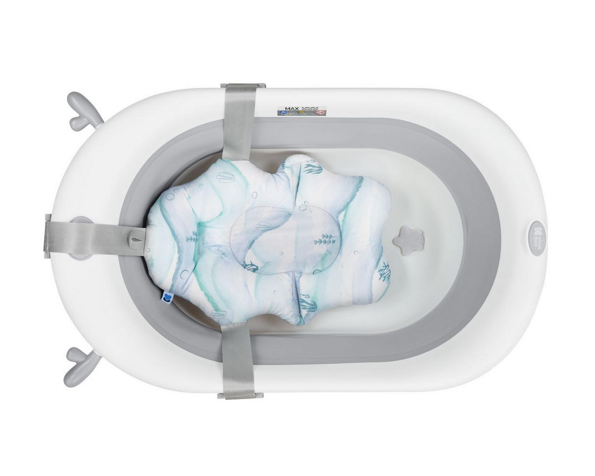 BADEKISSEN Nubo türkis Wannenauflage Badehilfe Kunststoff-Clips ab Geburt - Blau, Kunststoff (34/49cm) - Kikka boo