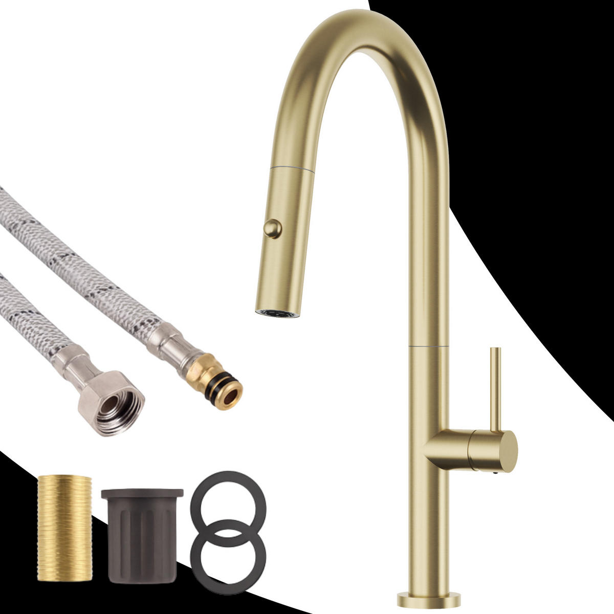 KÜCHENARMATUR Livia Gebürstetes Gold - Goldfarben, Metall (24/43/24cm) - Granitan