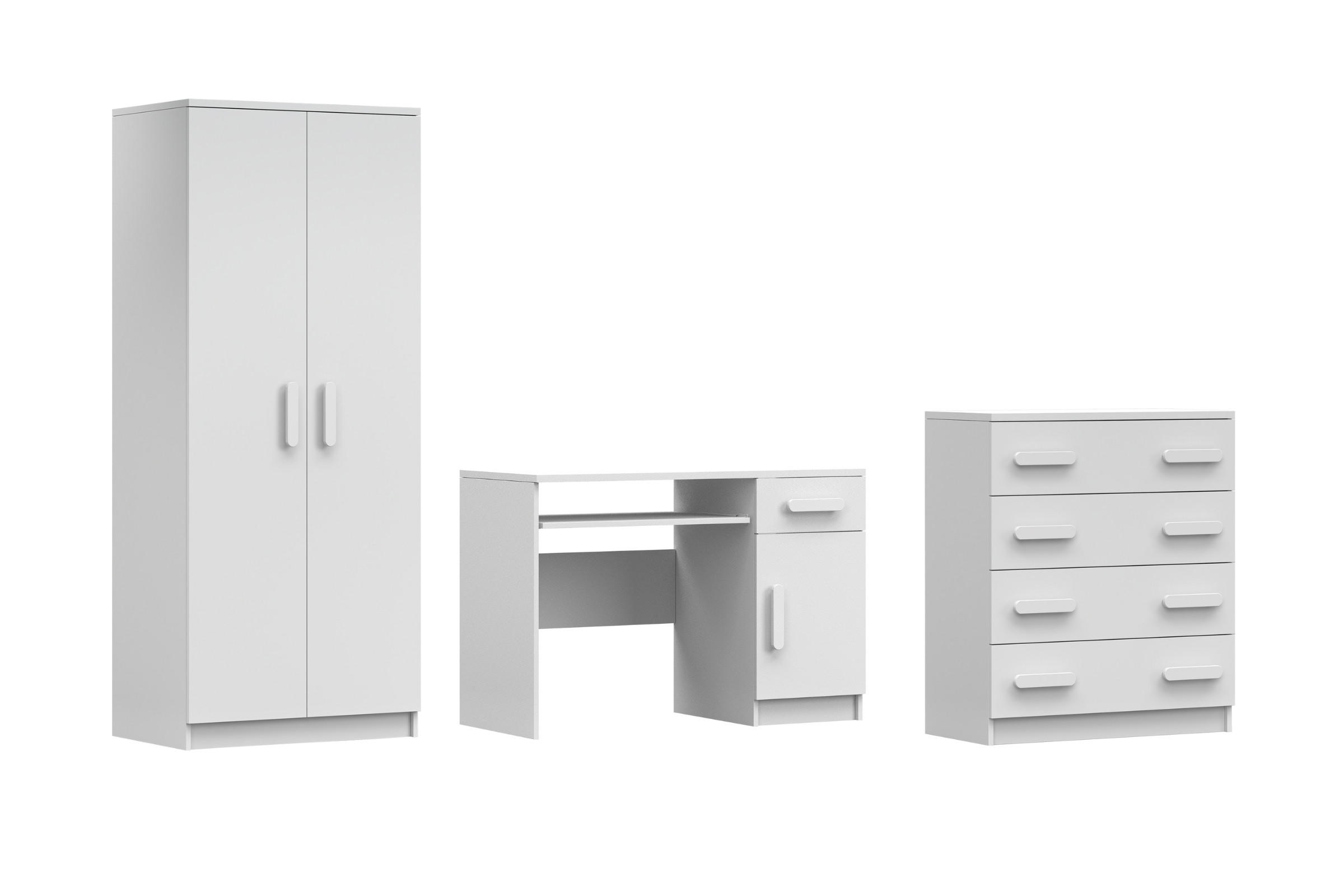 Deine Möbel 24 Kinderzimmer-Set Weiß 270x50x192 cm