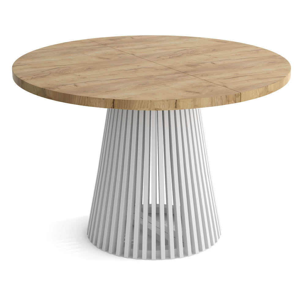 TISCH Weiß DUSTO Ausziehbar Mit Lamellen 100/200 cm - Weiß/Braun, Holzwerkstoff (200/100/77cm) - Sepro Meble