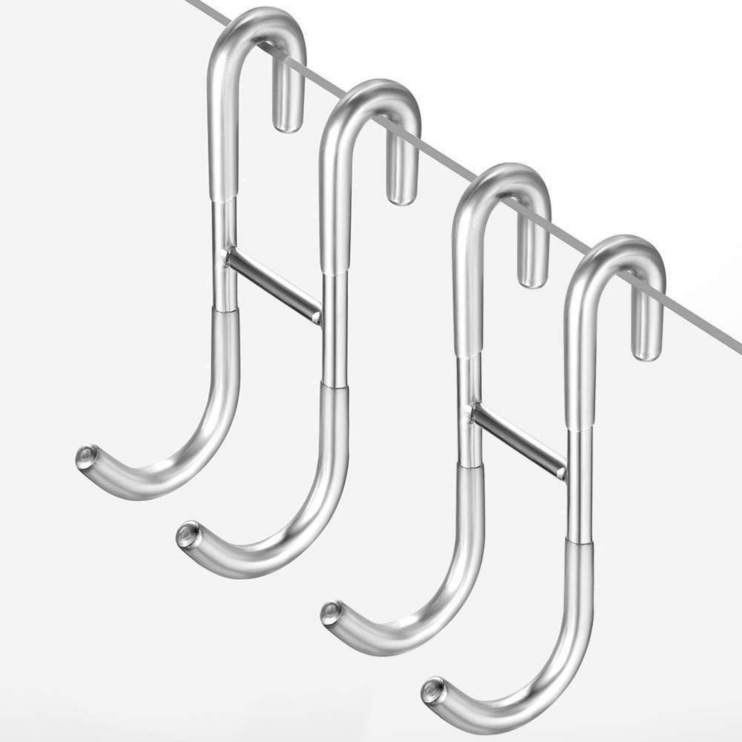 DUSCHHAKEN 2er Set Edelstahl Silber - Silberfarben, Metall (5/12/6cm)