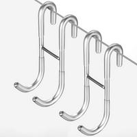 DUSCHHAKEN 2er Set Edelstahl Silber - Silberfarben, Metall (5/12/6cm)
