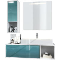 BADMÖBELSET La Costa Fronten in Petrol Hochglanz - Petrol, Holzwerkstoff (126.5/190/46cm) - Vladon