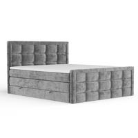 BOXSPRINGBETT Ambrosia Grau 140/200 cm - Schwarz/Grau, Holz/Holzwerkstoff (140/200cm) - Maison de Reve