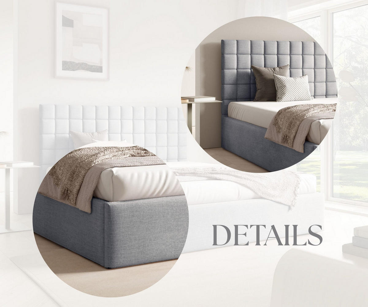 POLSTERBETT BEZA III - Hellgrau - Hellgrau, Holz/Textil (140/200cm) - AN-Moebel 4u