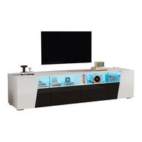 TV-ELEMENT mit LED 180 x 38,5 x 45 cm Hochglanz Schwarz/Weiß - Weiß, Glas (38.5/45/180cm) - Beauniv