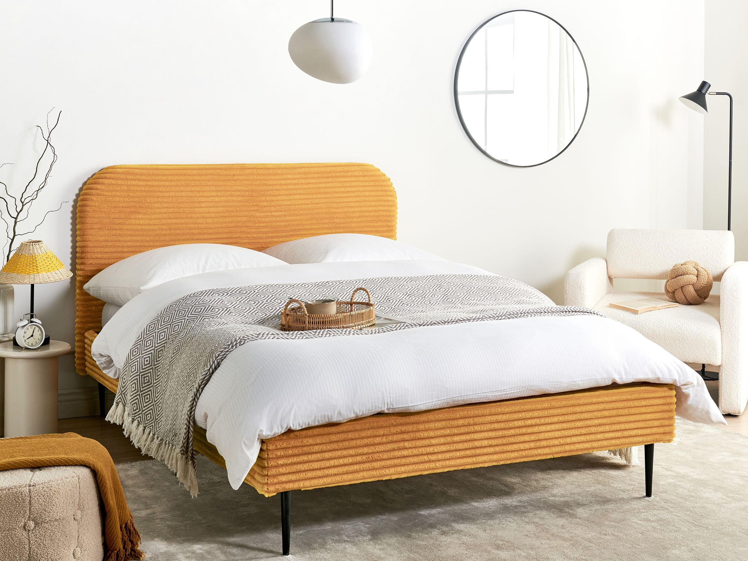 Thumbnail - Beliani Polsterbett, Orange, Textil, 140x200 cm, Schlafzimmer, Betten