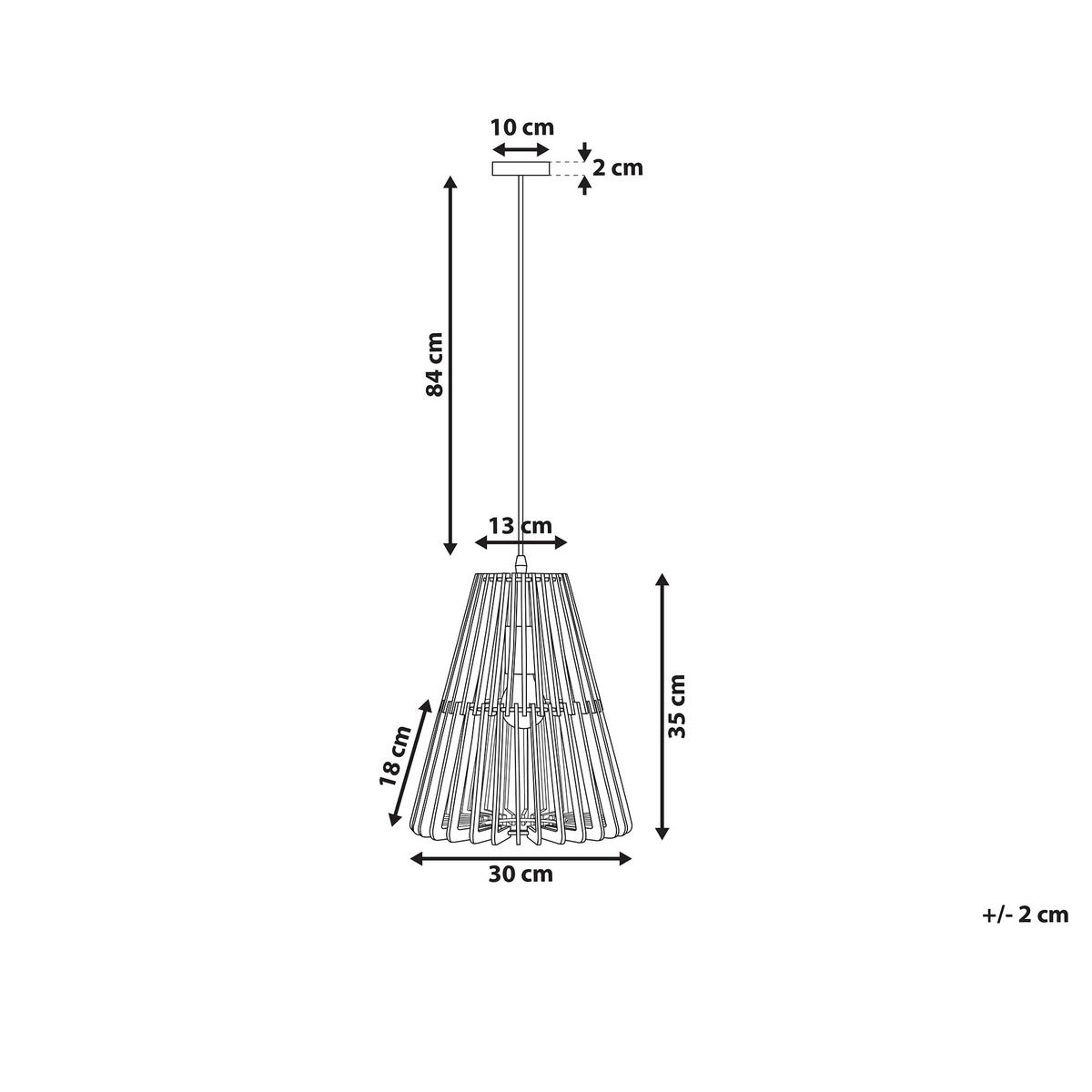 HÄNGELEUCHTE Cavalla 30/30/35 cm - Schwarz, Holzwerkstoff (30/30/35cm) - Beliani