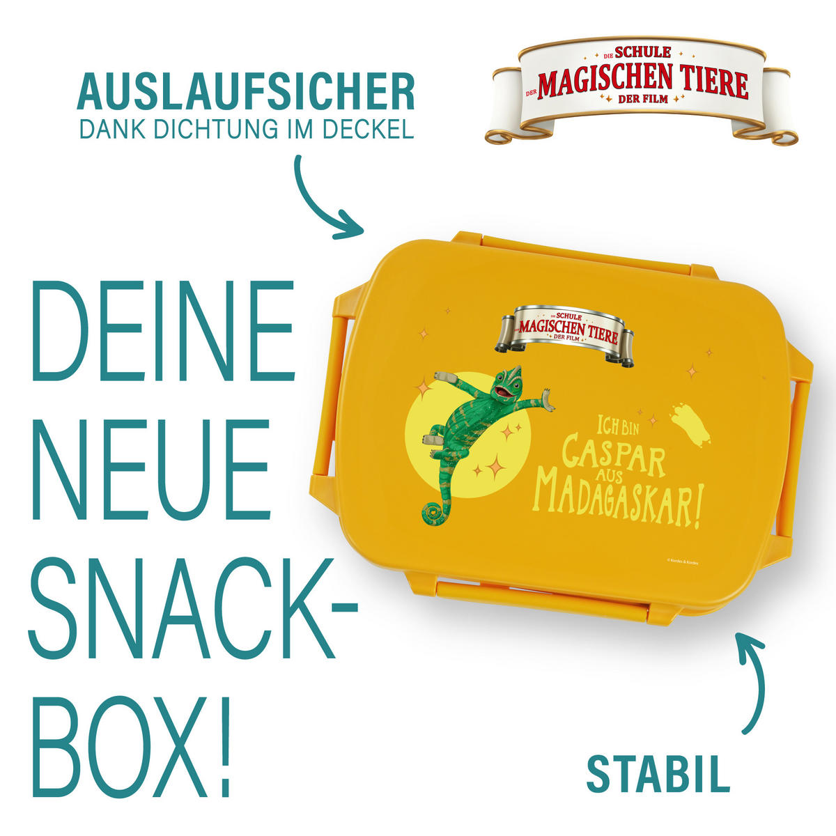 BROTDOSE Kinder mit Fächern - Gelb, Kunststoff (15.5/7.2/20.3cm)