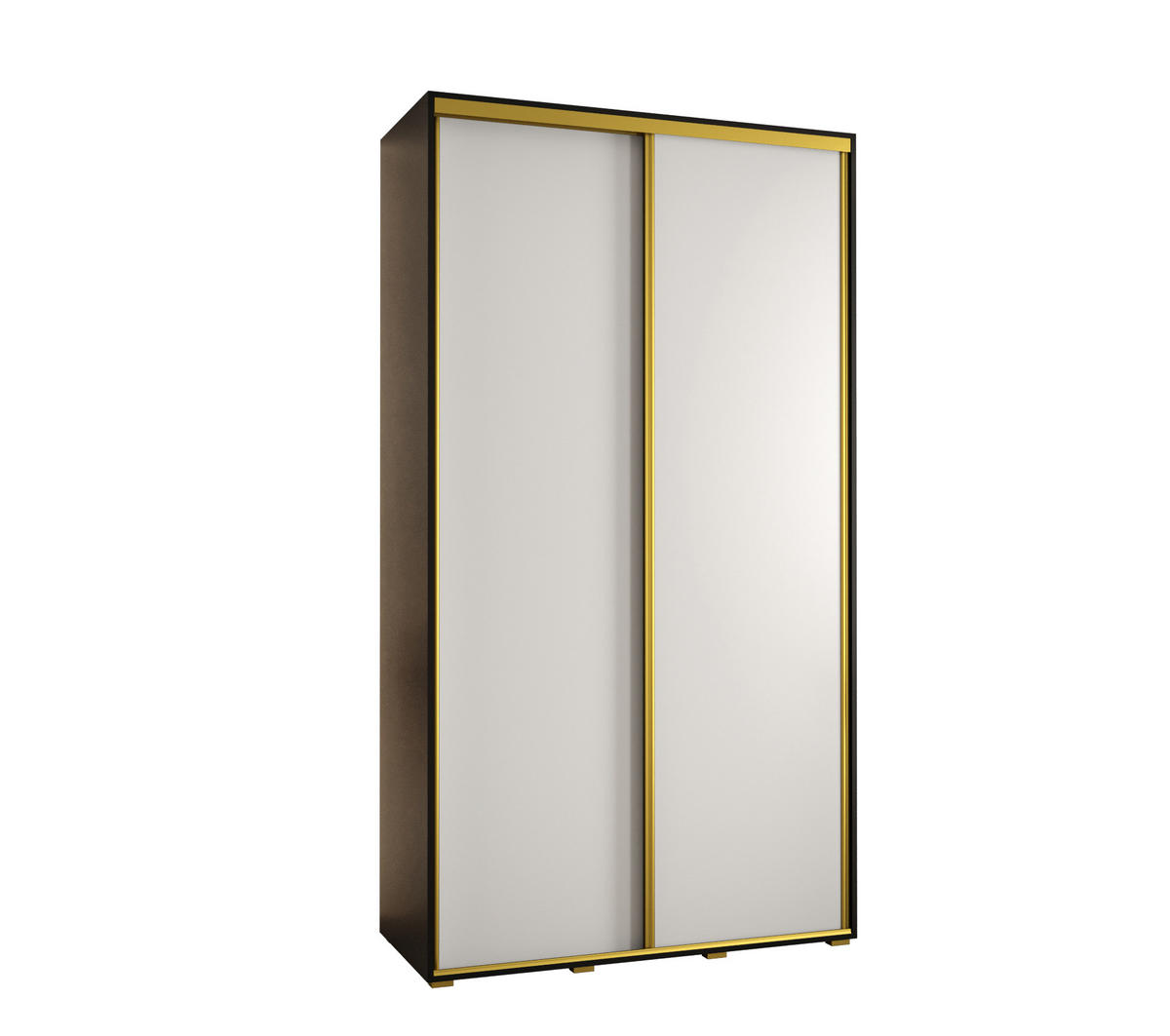 SCHWEBETÜRENSCHRANK 235,2/140/45 2-türig - Goldfarben/Schwarz, Holz/Metall (140/235/45cm) - Abiks Möbel