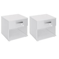 NACHTTISCH MARY 2ER-SET - Weiß Hochglanz, Holzwerkstoff (42/38/30cm) - CARO-Möbel