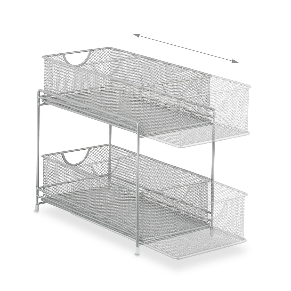 KÜCHENORGANIZER - Silberfarben, Kunststoff/Metall (19/32/35.5cm) - Relaxdays