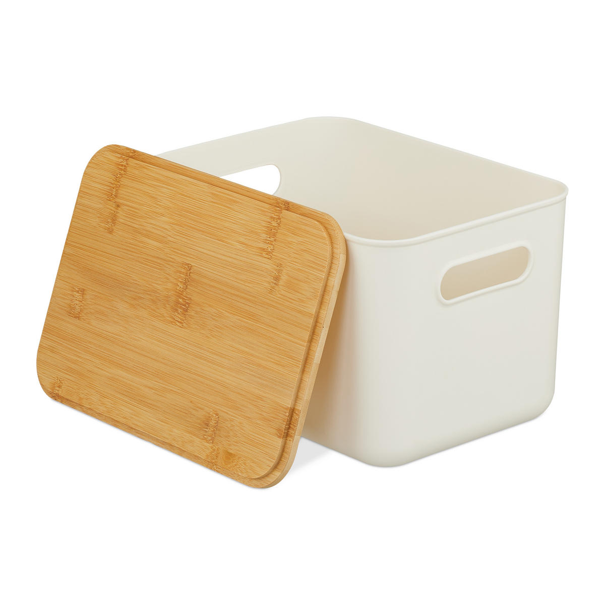 2XAUFBEWAHRUNGSBOX - Weiß, Holz/Kunststoff (26/16/17.5cm) - Relaxdays