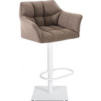 BARHOCKER Stoff Terrabraun - Dunkelbraun/Weiß, Textil/Metall (64/88/45cm) - CLP