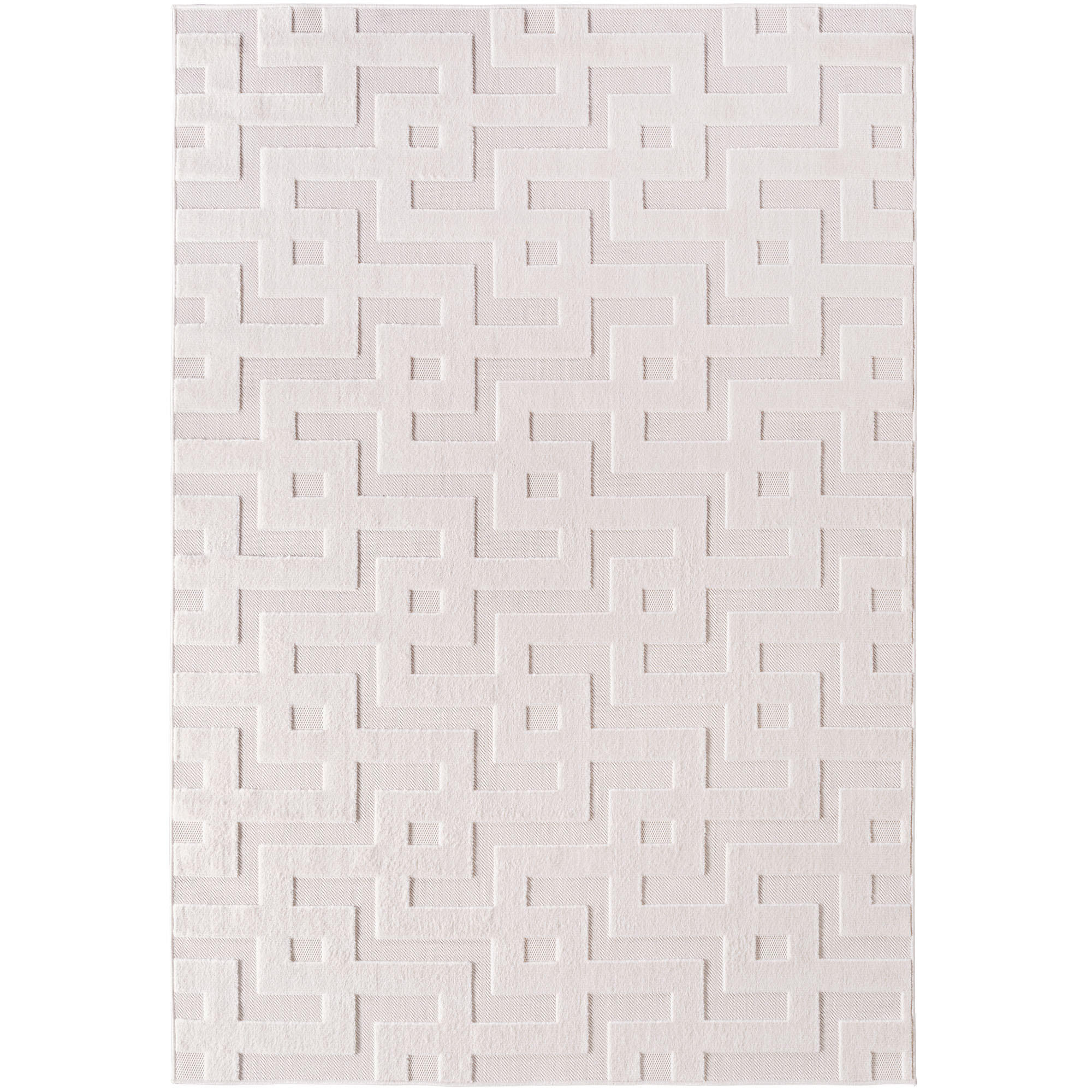 TEPPICH In-/Outdoor Kurzflor Tiefeneffekt Polypropylen Terrasse Creme Rechteckig 200x290 - Creme, Textil (200/290cm) - KADIMA DESIGN