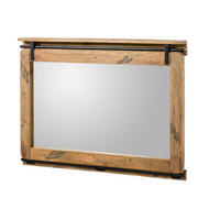 SPIEGEL Mango 114x6x80 natur lackiert RAILWAY #178 - Braun, Holz (114/80/6cm) - Massivmoebel24
