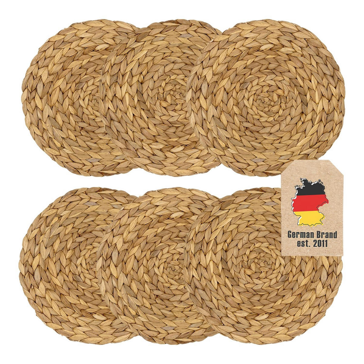 PLATZSET Untersetzer 30 cm - Naturfarben, Naturmaterialen (30/30/13cm) - Intirilife