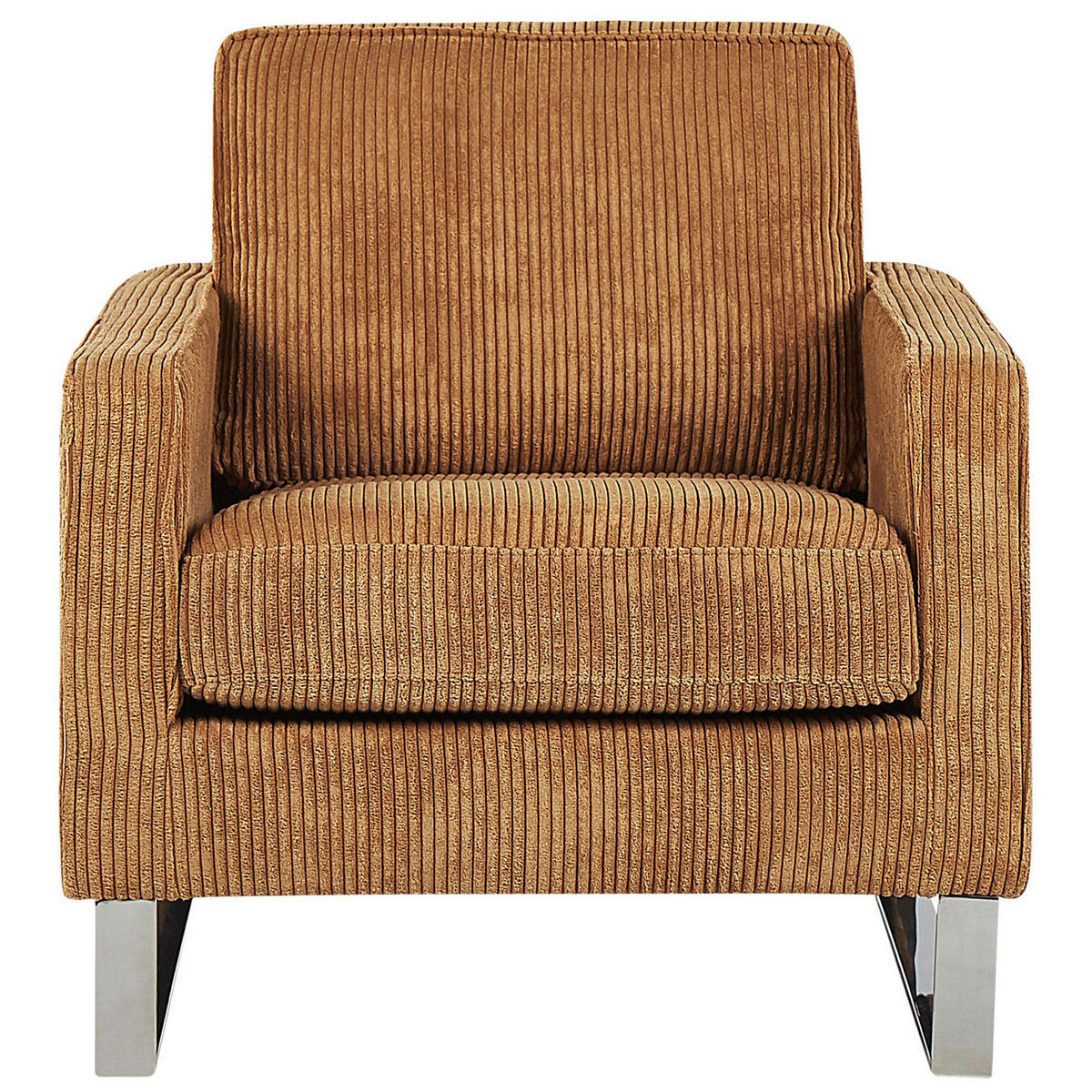 SESSEL Cord Braun Vind - Braun, Textil/Metall (76/82/82cm) - Beliani