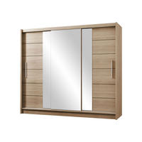 SCHIEBETÜRENSCHRANK Lizbona 250 II - Silberfarben/Sonoma Eiche, Holzwerkstoff/Kunststoff (250/215/61cm) - MIRJAN24