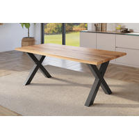 ESSTISCH JULIUS X - Wildeiche/Schwarz, Holz (100/200/77cm) - SAM