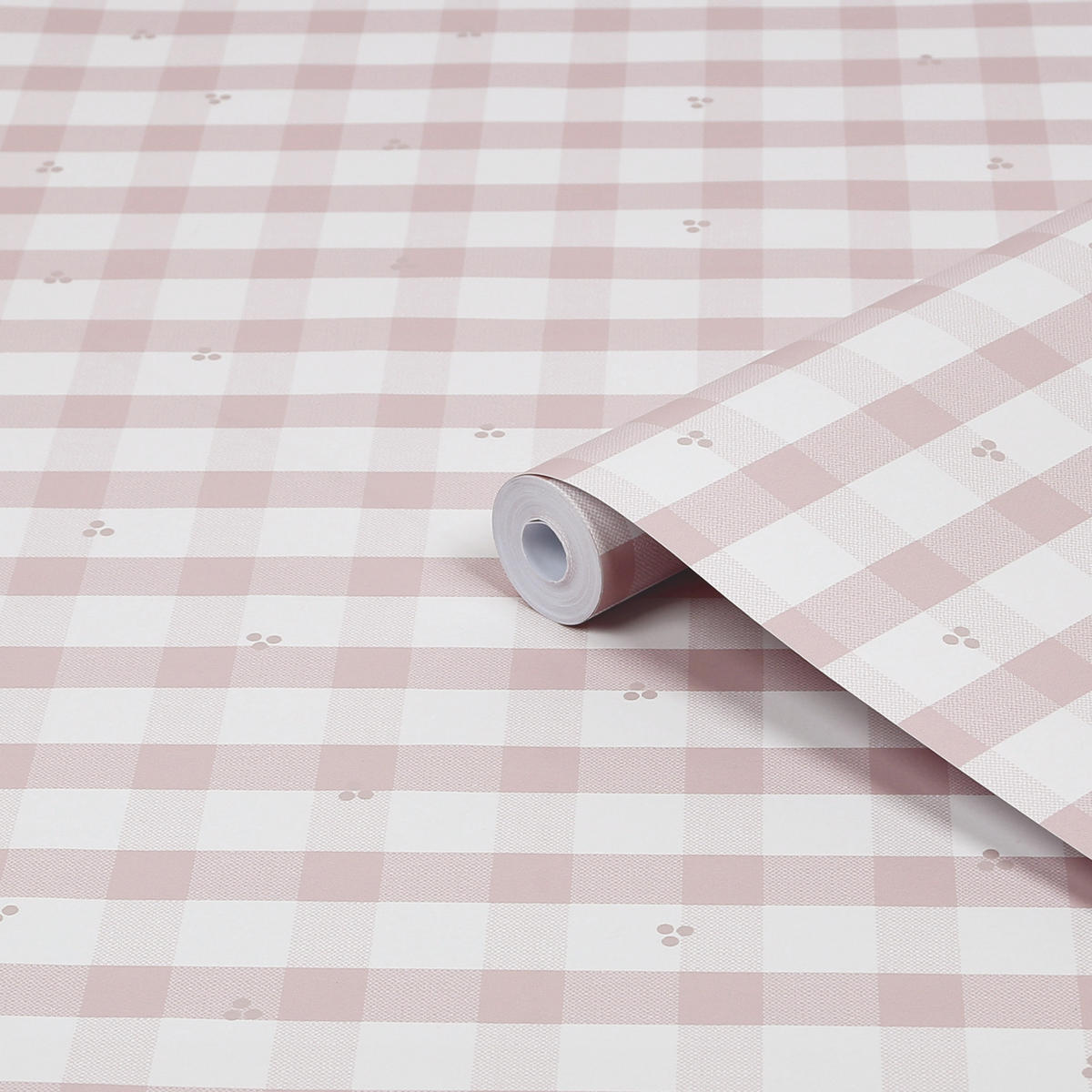 VLIESTAPETE Gingham Pale Amethyst | Hellrosa | Karodruck | 10mx52cm - Pink, Papier/Kunststoff (52/1000cm) - Graham & Brown