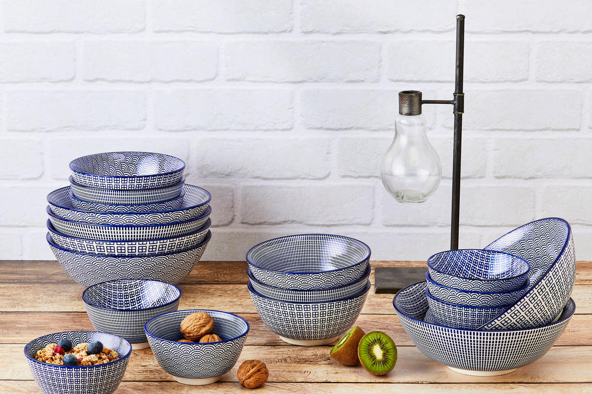 SCHALEN Pattern Ø12cm - 6er-Set - Dunkelblau - Blau, Keramik (12cm) - Björn