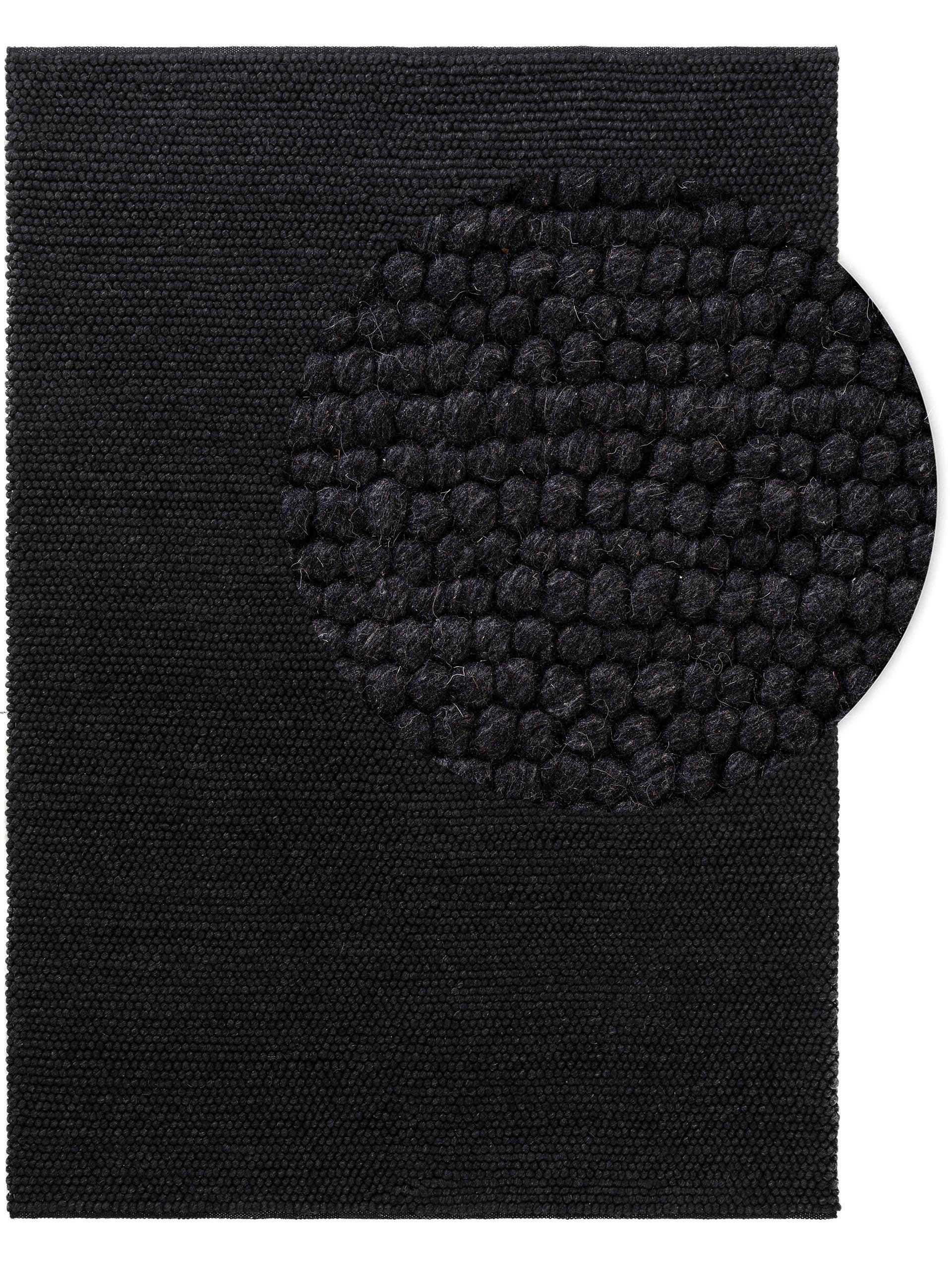 WOLLTEPPICH Beads Anthrazit 80x150 cm - Anthrazit, Textil (80/150cm) - benuta Pure