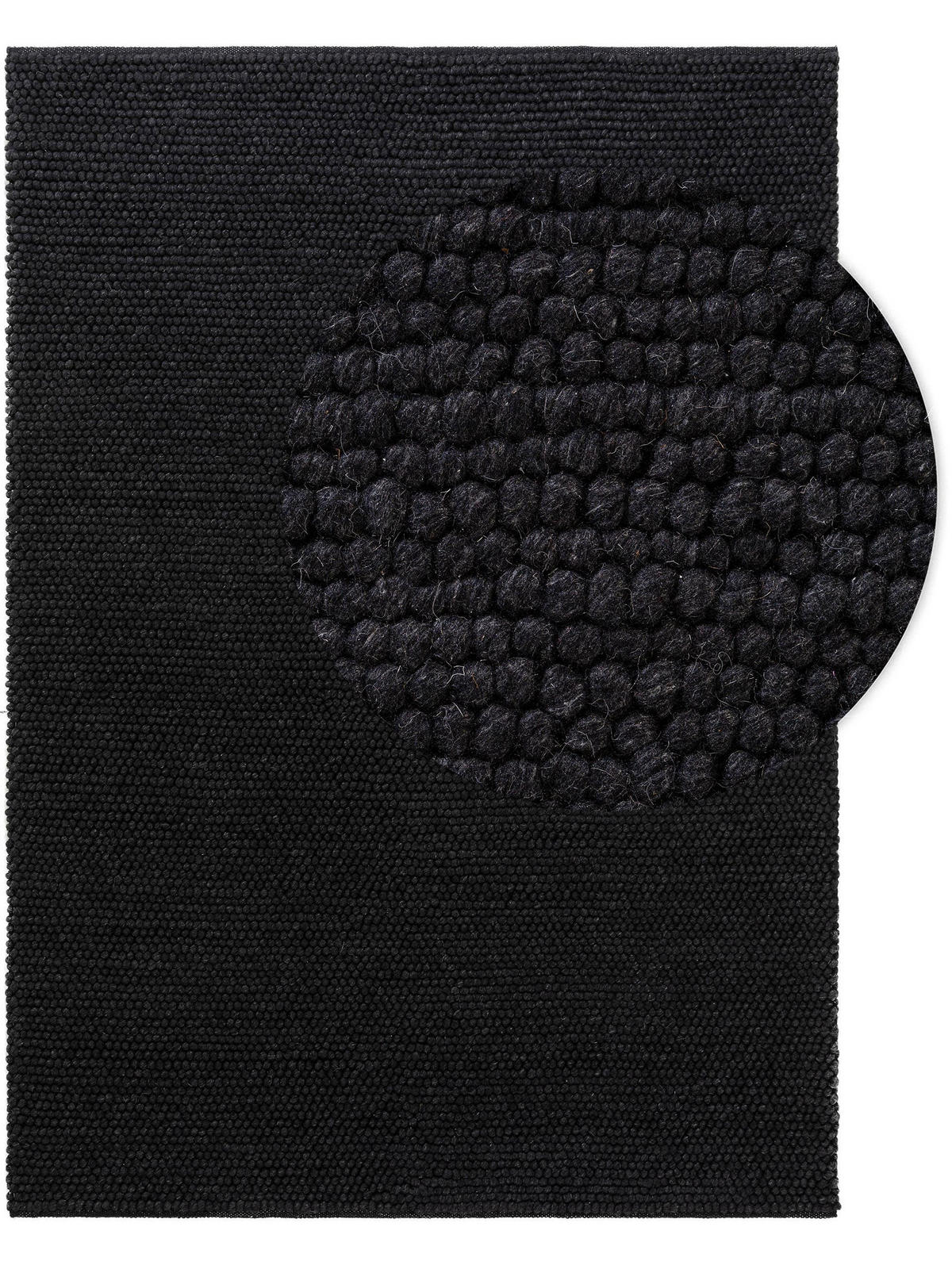 WOLLTEPPICH Beads Anthrazit 80x150 cm - Anthrazit, Textil (80/150cm) - benuta Pure